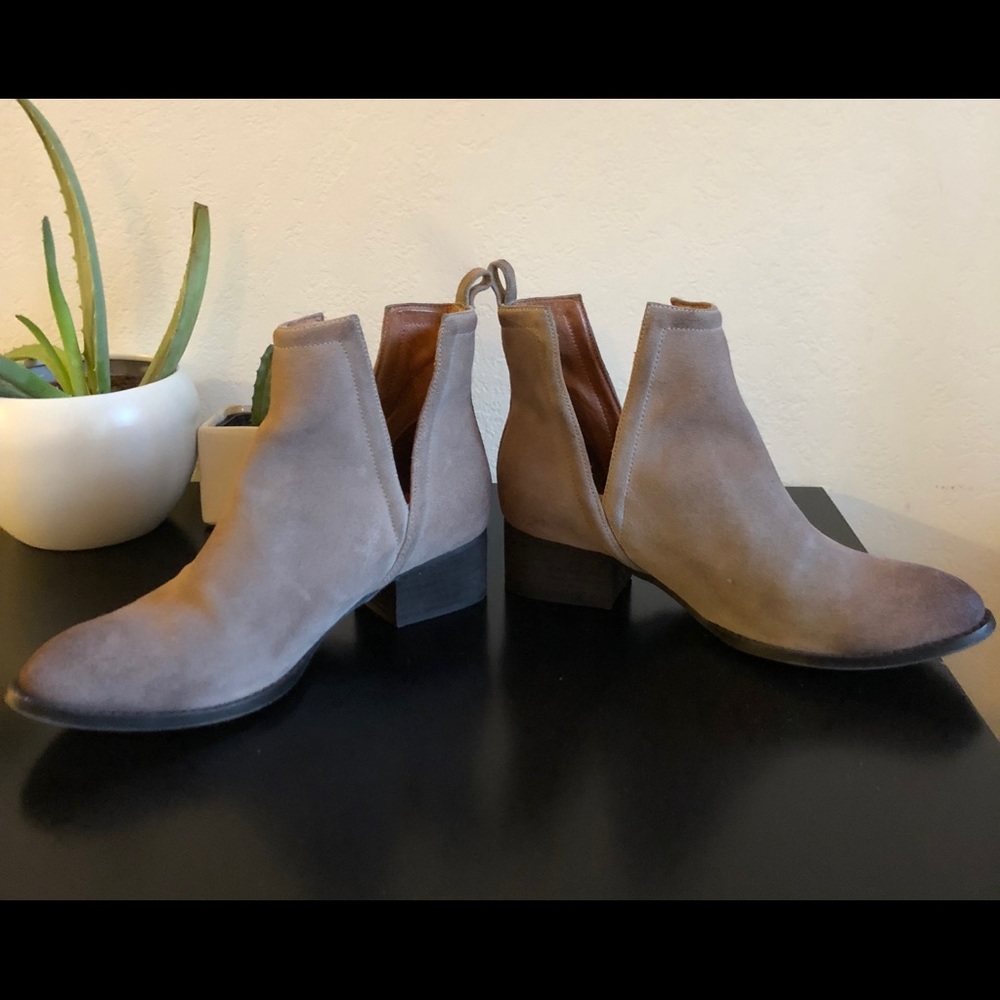 Jeffrey Campbell Muskrat-2 Suede Booties in Taupe - Picture 4 of 6